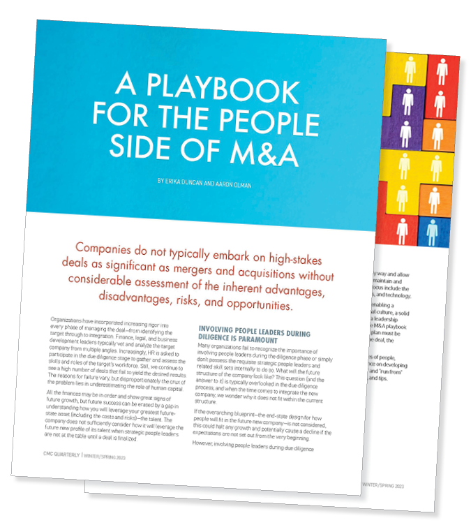 A Playbook for people side of mergers and acquisitions image